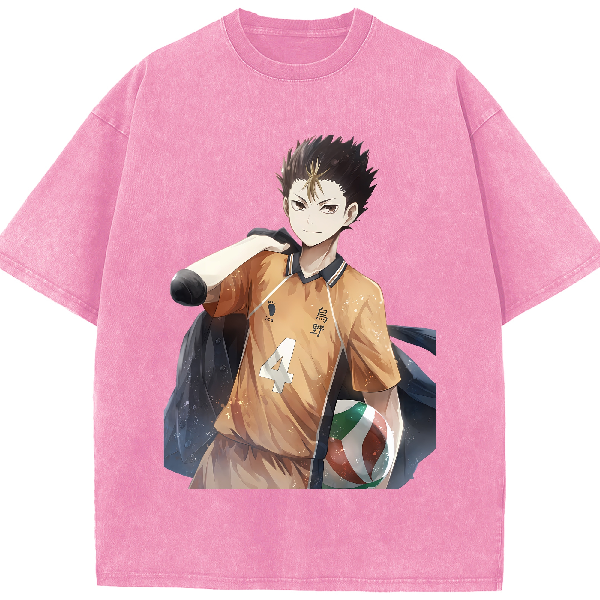 （画像用） ハイキュー!! Haikyu!! 綿100% ヴィンテージ風 半袖Tシャツ（フロントプリント）